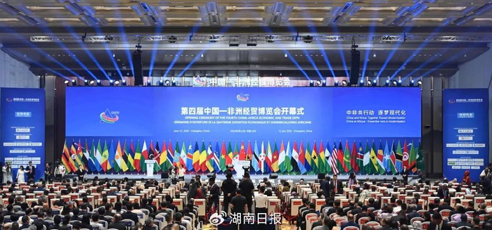 （第四届中非经贸博览会在长沙开幕。）