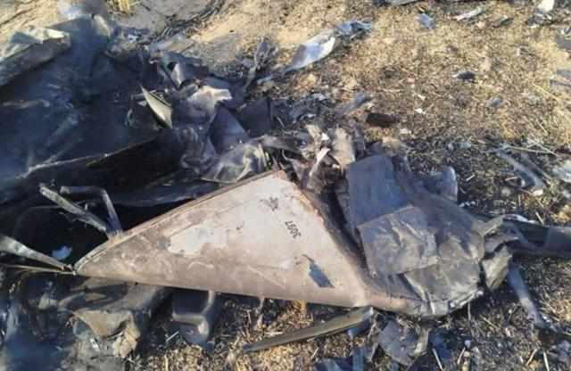图为被击落的无人机残骸。 图源：伊媒报道配图
