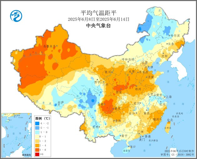 图1 全国平均气温距平