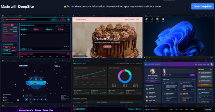 ▲DeepSite项目库