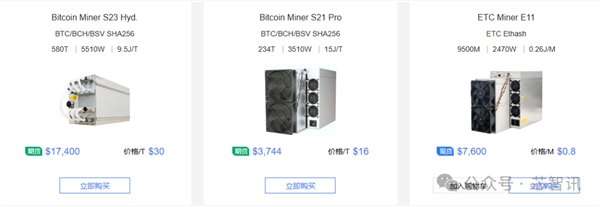 △比特大陆目前热销的矿机产品