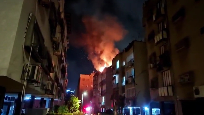 △以色列第13频道发布火灾现场视频截图