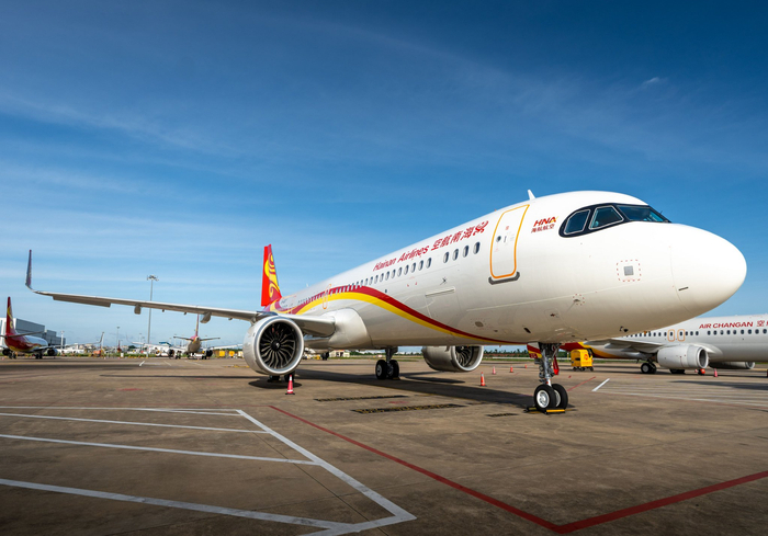 新引进的A321neo客机将于近期正式投入海南航空暑运运营。海南航空供图