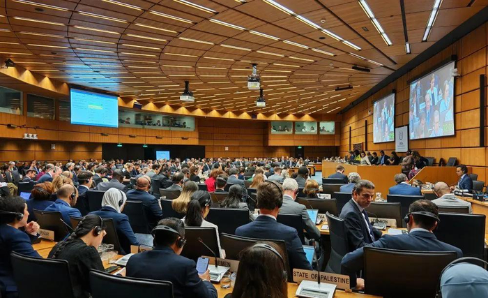 △这是6月16日在奥地利维也纳拍摄的国际原子能机构就以色列袭击伊朗核设施问题举行的特别会议现场。