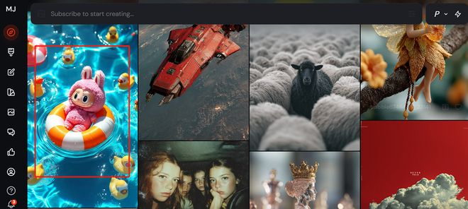▲Midjourney首页上出现的AI复刻版Labubu（图源：Midjourney官网）