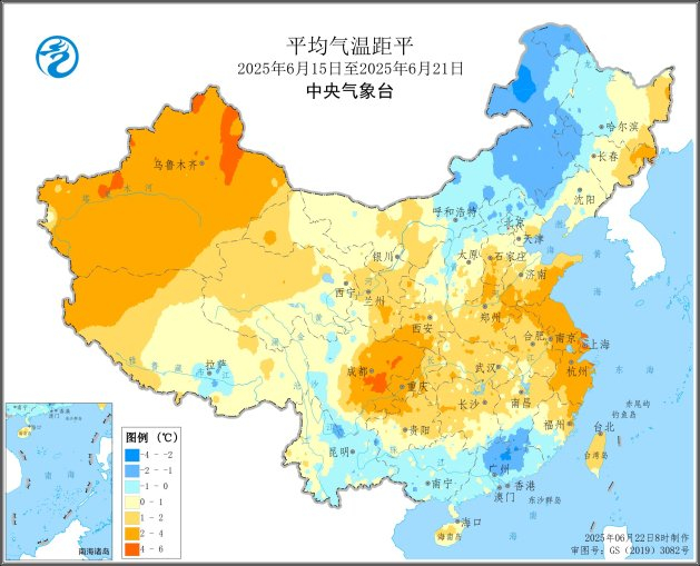 图1 全国平均气温距平