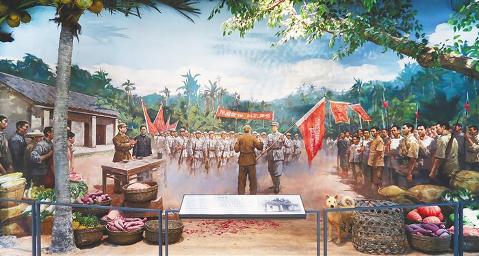 琼崖红军云龙改编场景图。