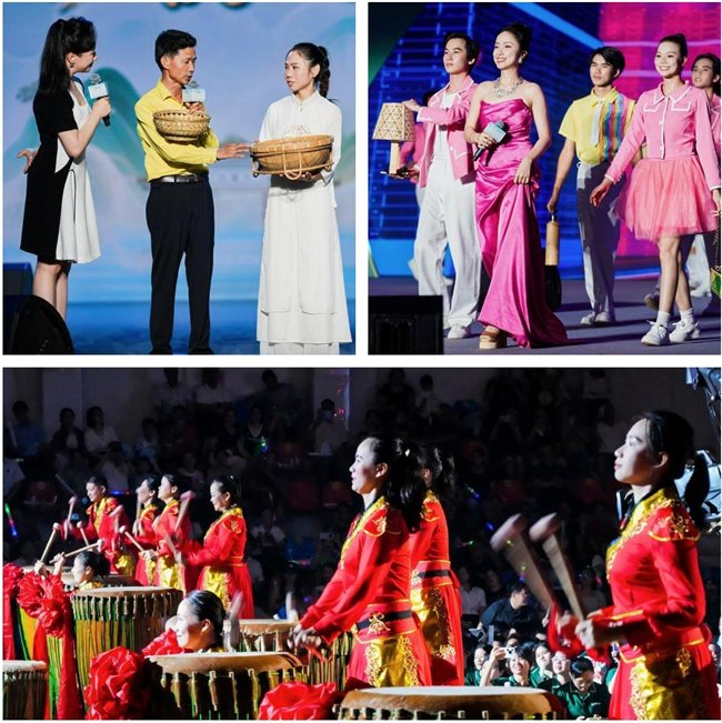 图上为竹编秀表演、节目《歌环世界》、节目《鼓声隆隆》