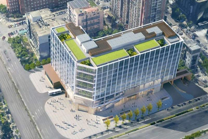 地铁17号线中段广渠门外站马圈公交地铁一体化工程效果图。 图源：中建科工