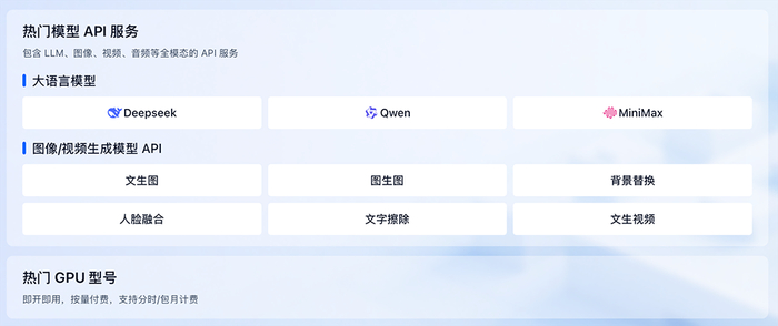 ▲PPIO派欧云的热门模型API服务