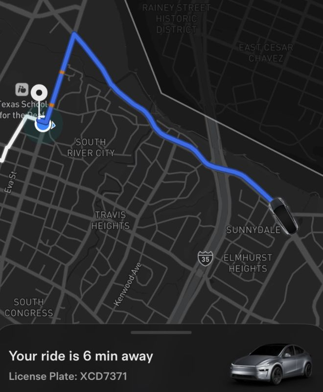 ▲特斯拉Robotaxi叫车界面（图源网络）