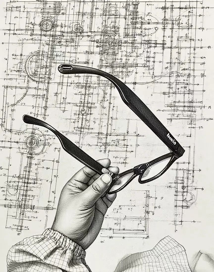 全球首台量产版Rokid Glasses（画面已作特殊处理）