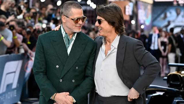 阿汤哥和皮特同框合照，图源微博@守望好莱坞 