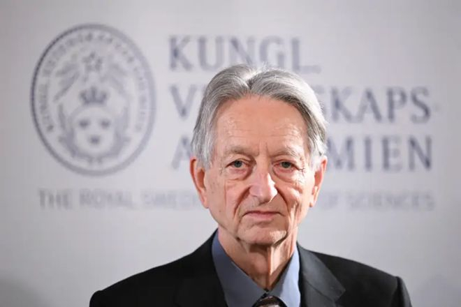 ▲“AI教父”杰弗里·辛顿（Geoffrey Hinton）