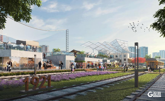 国棉六厂厂区改造后铁路公园效果图