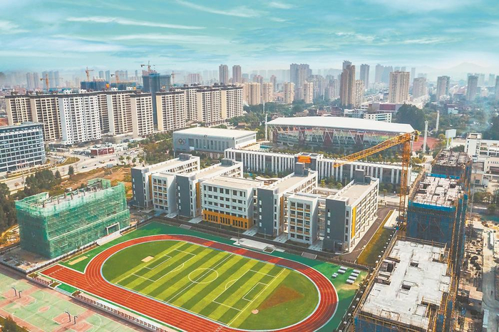 空中俯瞰福师大仙游附属学校。   林圣裕 摄