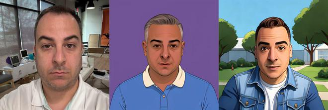 图乐园插图 Illustration 效果，中间为iOS 18.6，右侧为iOS 26