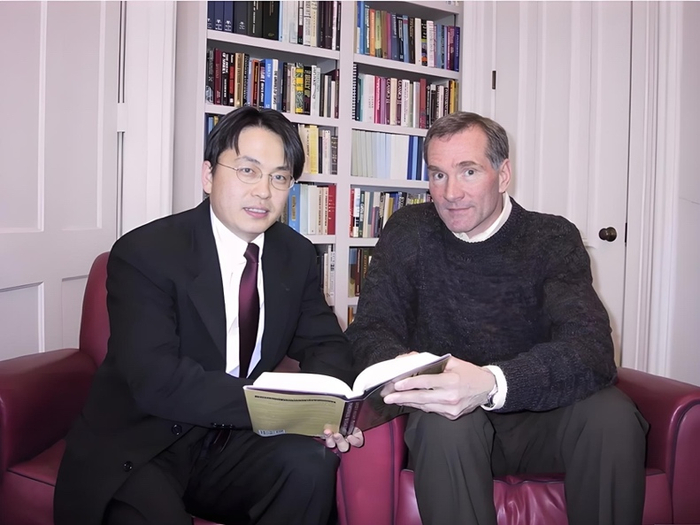 张磊与导师大卫·史文森