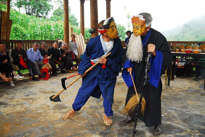 ▲傩戏剧目—跳土地（新晃县委宣传部供图）