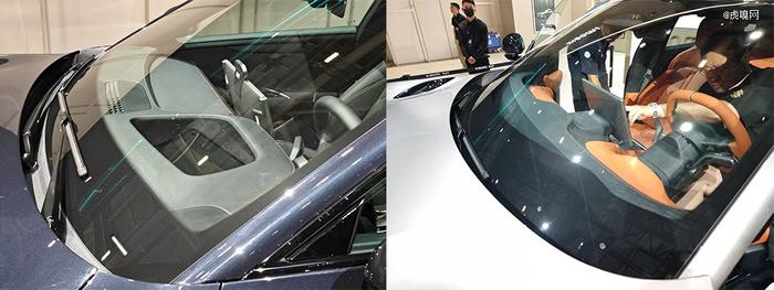 SU7与YU7车外的仪表台观感对比,明显能感觉到YU7的豪华感更强,图为虎嗅自拍