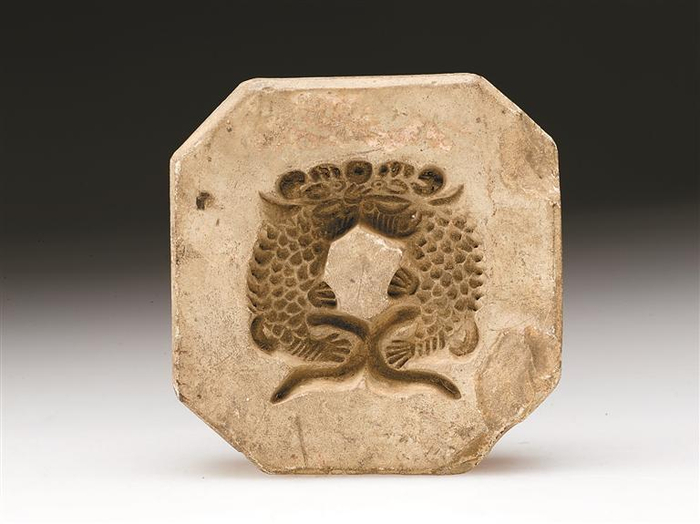 唐长沙窑“義”字双鱼纹器耳陶范