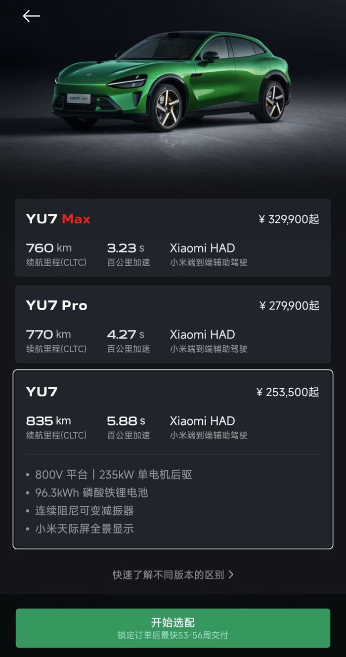 小米汽车App 6月28日截图