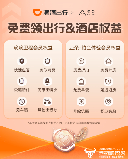 图注：滴滴出行与亚朵集团开放互通会员体系