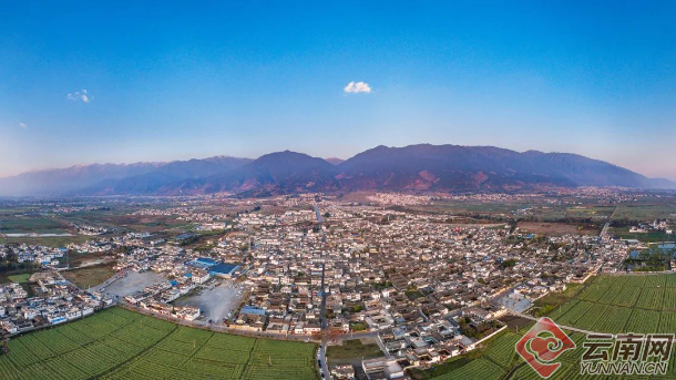 航拍喜洲古镇。  图源：“大理文旅”微信公众号