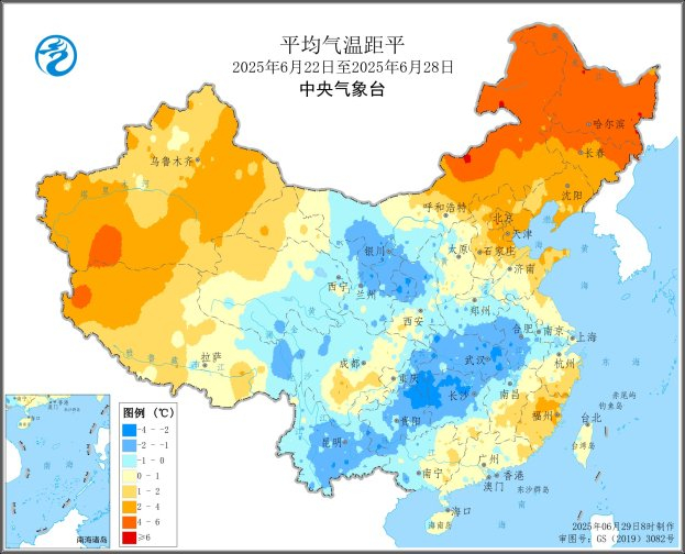 图1 全国平均气温距平