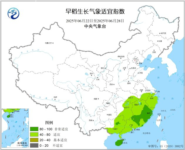 附图4 早稻生长气象适宜指数