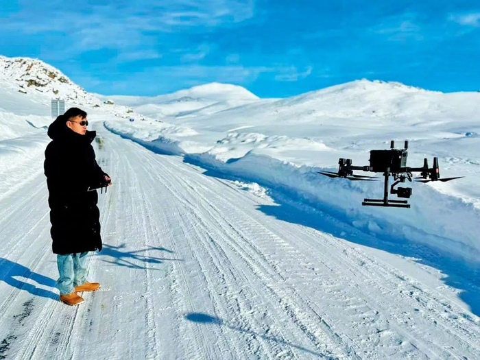 柴腾龙在新疆阿勒泰做一个冰雪科研项目。图/受访者提供