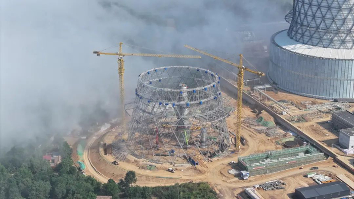 正宁电厂二氧化碳捕集项目一角。