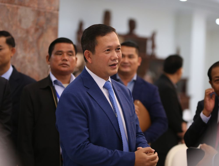 2023年8月10日，柬埔寨候任首相洪玛奈在柬埔寨首都金边参加政务活动 新华社发（李莱摄）