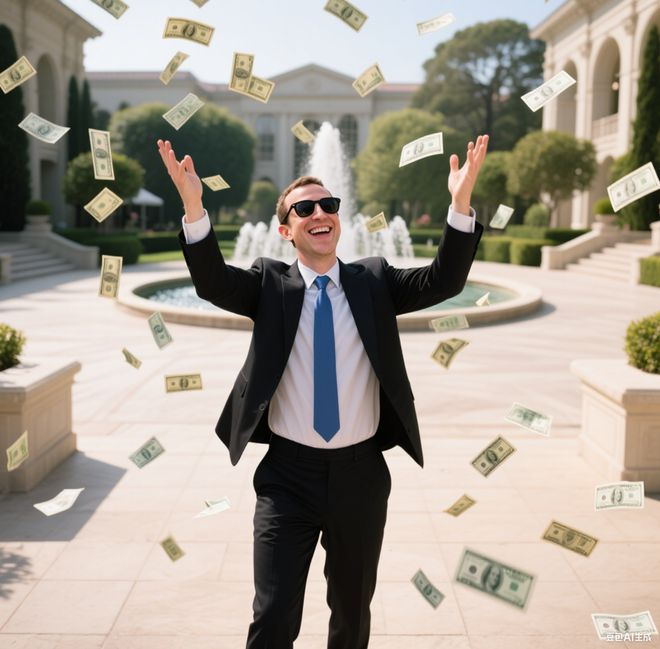 图为AI生成，提示词：扎克伯格、撒钱