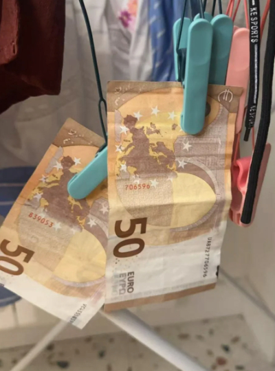 摄影师晒出的黄晓明给的100欧