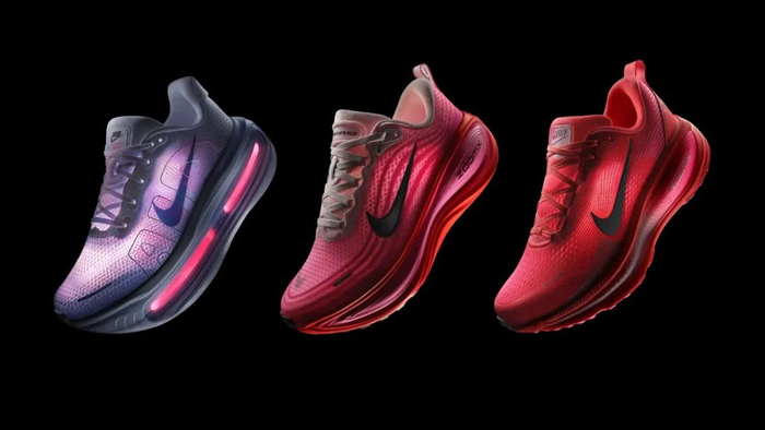 从左至右依次为：Nike Vomero Premium、Vomero Plus和Vomero 18