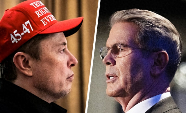 马斯克与贝森特，拼图；图源：美媒