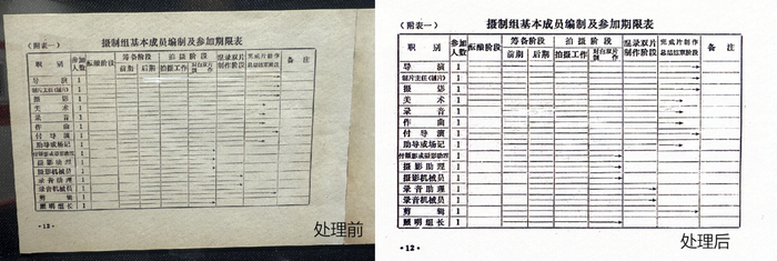 图说：扫描全能王App“智能高清滤镜”功能优化处理《上海电影制片厂生产手册》图像