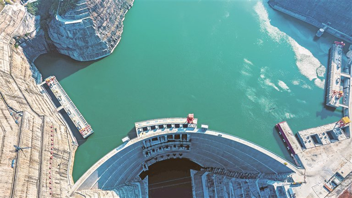 金沙江白鹤滩水电站航拍图。资料图片