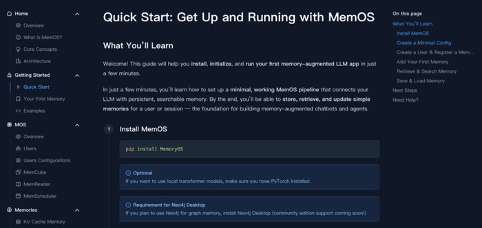 图 8. pip install MemoryOS 一键安装使用