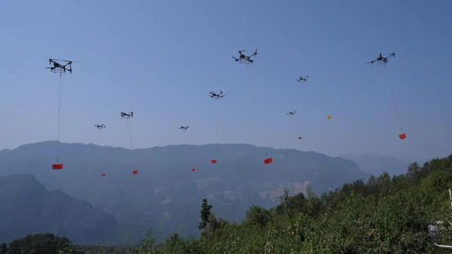 图：大疆农业无人机用于吊运水果