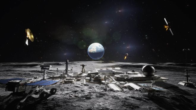 国际月球科研站概念图（图片来源：深空探测实验室）