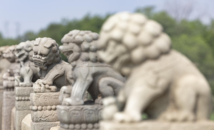 卢沟桥上的石狮子。新京报记者 陶冉 摄