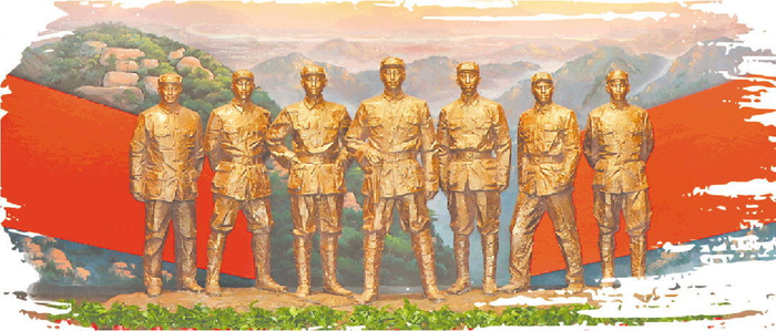 泰安徂徕山抗日武装起义博物馆纪念雕像。（□记者 刘涛 通讯员 丁兆村 报道）