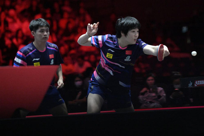 林诗栋/蒯曼晋级混双八强。（资料图）新华社发