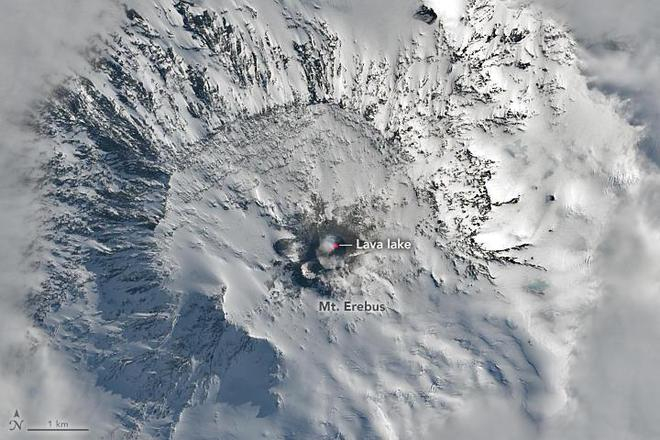 ▲南极洲埃里伯斯火山图据ICphoto