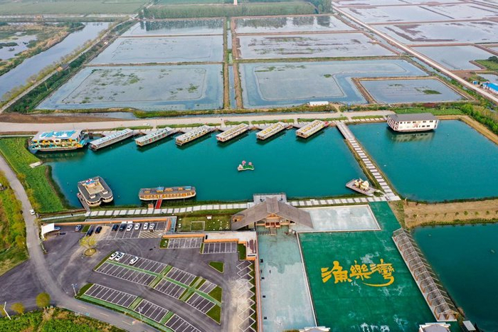 金湖县前锋镇白马湖村通过打造“渔文化+生活+体验+电商”休闲度假新业态，推动“渔文旅”融合发展。王昊 摄
