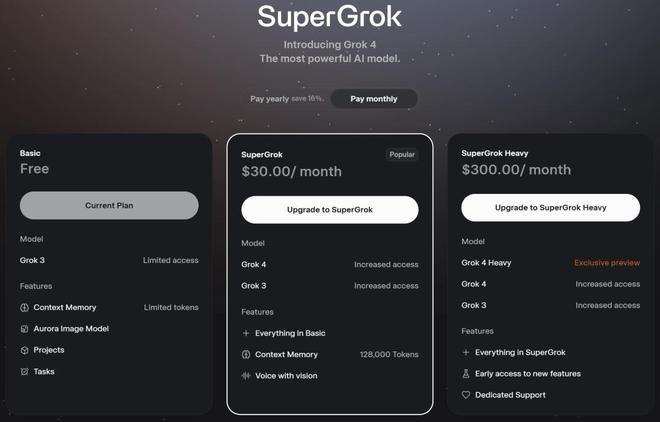 图 | Grok 4 目前并未开放给免费用户（来源：xAI）