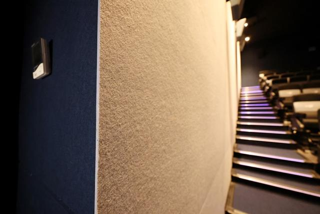 墙壁上加装特殊涂层，可以清晰呈现投影 赖鑫琳 摄