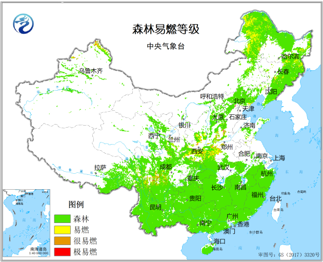 图6 全国森林易燃等级遥感监测